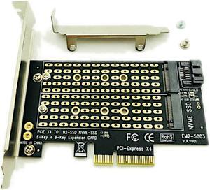 M.2 NGFF to Desktop PCIe x4 x8 x16 NVMe SATA Dual SSD PCI Express Adapter Card