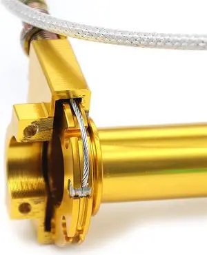 Paiying Red CNC Motorcycle Throttle Turn Grip Twist Cable 7/8'' 22mm Handbar Scooter ATV