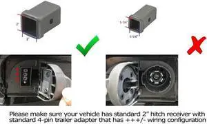 Yingshan Universal 2" Car Trailer Truck Hitch Towing Receiver Cover 15 LED Brake Tail Light Tube Cover W Pin Brake Lamp