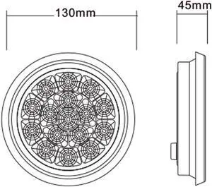 Yassdwbn 16-LED 12V 24V Round Lens White Tail Lights Reverse Lamps for Truck Trailer Car