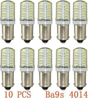 Acaigel 10x BA9S T11 T4W 4014 LED 24-SMD Car Side Light Bulb Interior Lamp White DC 12V