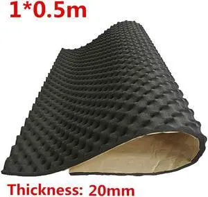 Paiying 100cm x 50cm Car Sound Noise Insulation Mat Barrier Foam Deadener 20mm