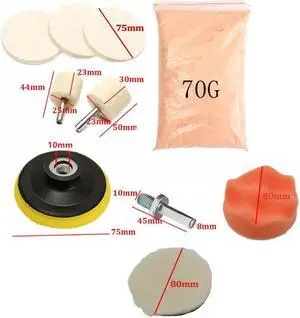 FYUU 10Pcs Glass Scratches Polishing Kit Car Windows Repair Tool Cerium Oxide Powder
