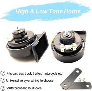 Acaigel 12V Dual 410/510Hz Snail Horn 110-125DB Car Motorcycle Truck Waterproof US Stock