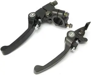 Paiying 2pcs Black Clutch Brake Lever 22mm 7/8'' Handlebar 125cc 140cc For Pit Dirt Bike