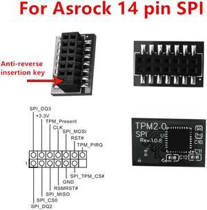 For ASROCK 14 PIN SPI Motherboard Windows 11 TPM 2.0 Security Module Board - Prevent Reverse Insertion