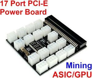 Power Module Breakout Board for HP 1200W 750W Server Power Conversion with 17 Pcs 70CM 6pin to 6+2PIN Connector for Ethereum Miner Mining