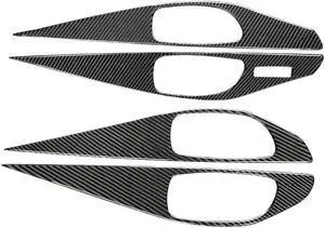Acaigel For Infiniti Q50 14-19 A-Style Carbon Fiber Black Interior Door Panel Cover Trim