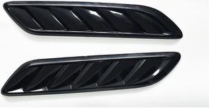 Furulu Pair Glossy Black ABS Car Air Flow Intake Hood Scoop Vent Bonnet Cover Universal