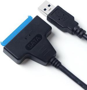 USB 3.0 to 2.5" SATA Hard Drive Adapter Cable 7+15 Pin Converter for SSD HDD New