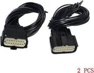 Acaigel 2pcs 16 PINS Headlight Connector Pigtail 68202814AA For Jeep Grand Cherokee Xenon SRT HID