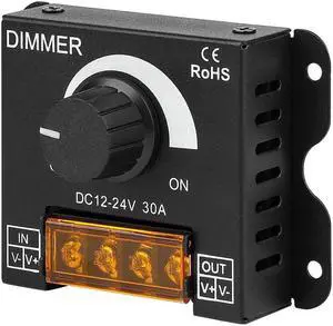 Yassdwbn 1x DC12-24V PWM Dimmer Controller Switch For Single Color LED Strip Light