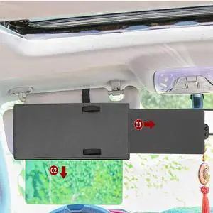 Upgrade Car Shade Sun Extend Visor Shield Anti Glare Extension Driving