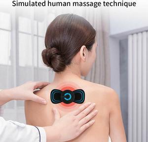 FYUU 2 Pcs Rechargable Mini Electric Neck Back Massager Cervical Massage Patch Stimulator