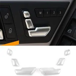 Acaigel 6 Pcs Left Right Chrome Door Seat Adjust Button Switch Cover Trim For Mercedes-Benz E Class W212