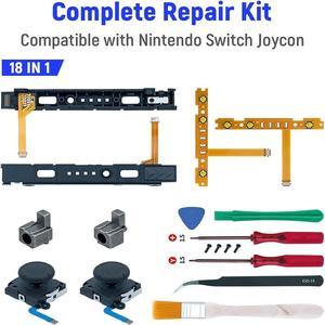 FYUU 18 in 1 Repair Kit for NS Switch Joy-Con with Screwdrivers Opening Tool, 3D Analog Joysticks