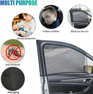 Black Mesh Magnetic Car Door Side Window Sunshade For Sedan Car SUV Minivan