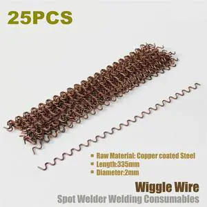 Furulu 25PCS WIGGLE WIRE WAVE 2MM DENT REPAIR FIX SPOT WELDING THICK BODY WORK PULLER