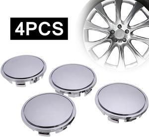 Acaigel Car Wheel Center Caps Tyre Rim Hub Cap Cover Silver x4 65mm ABS Chrome