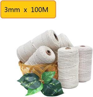 Acaigel Natural Beige Cotton Twisted Cord Rope Artisan String DIY Craft 3mm*100m