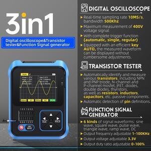 FYUU 3 in 1 Multifunction Digital Oscilloscope Transistor Tester Function Signal Generator Electronic Component Tester