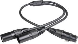 Acaigel 3-Pin XLR Female to Dual 2 Male Y Splitter Cable Adaptor 0.5m Length