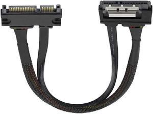 FYUU 22 Pin 50cm SATA Power Extension Cable 7+15 Male to Female