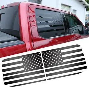Acaigel 2Pcs Rear Window Flag Decal Stickers For Ford F150 2015-2022