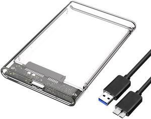 Acaigel Hard Drive Enclosure 2.5 Inch USB 3.0 SATA Case External Clear HDD SSD