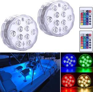 Acaigel 2x Wireless Waterproof Led Light Boat RGB Lights for Boat Deck Battery Operated