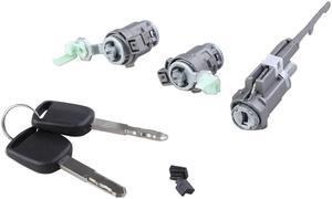 FYUU Ignition Switch & Door Lock Cylinder with 2 Keys For Honda Civic 03-05 CR-V 05-06