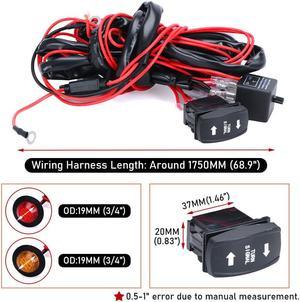 Yassdwbn LED Turn Signal Light Switch Relay Prewired Harness Kit for UTV ATV