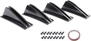 4Pcs Universal ABS Car Modified Rear Bumper Diffuser Spoiler Carbon Fiber Look