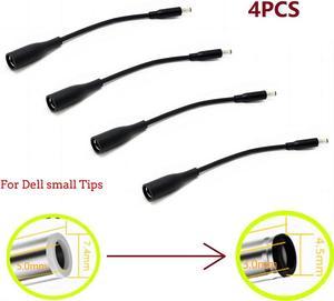 Acaigel 4Pcs DC Power Charger Adapter Converter Cable 7.4mm To 4.5mm For Dell Small Tips