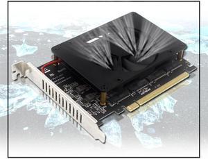 PCIEX16 NVME M2 MKEY SSD Raid Array Expansion Adapter Card Motherboard PCIE Split Card