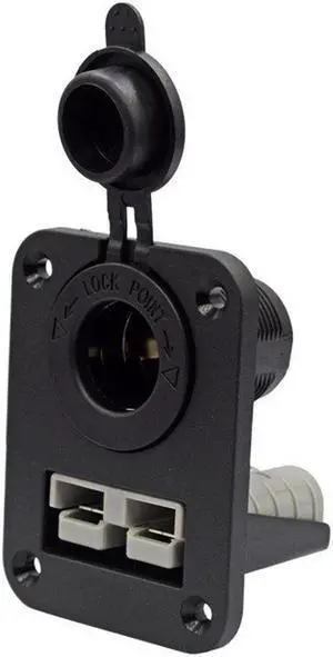 Paiying 50A Charger Mount with Cigarette Lighter Socket For Anderson Plug Caravan Boat