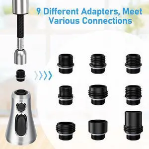 Yassdwbn Pull Down Spray Head for Kitchen Faucet 3 Modes Kit