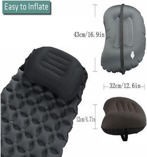 FYUU 1 Pcs Black Outdoor Inflatable Camping Pillow Backpacking Pillow Travel Pillow