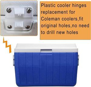 FYUU 4 Sets Plastic Cooler Hinges & Screws Set Compatible with Coleman Coolers