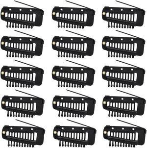 Acaigel 15pcs Dupatta Clip With Safety Pins 10-Tooth Stainless Steel Hair Extension Clip