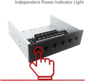 FYUU HDD Power Control Switch Hard Drive Selector SATA Drive Switcher 6 Self-locking switches