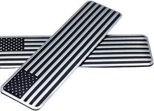 2Pcs Car Truck 3D Metal USA Flag Sticker American Decal Body Emblem
