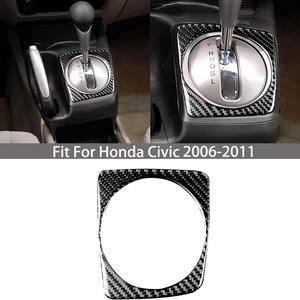 Carbon Fiber Gear Shift Decor Trim Cover Replacement For Honda Civic 2006-2011