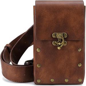 Brown Retro Mini Belt Pouch Waist Bag for Ren Faire Festival Costume Steampunk