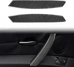 Acaigel 2x Carbon Fiber Interior Door Handle Cover Sticker For Bmw Z4 E85 2003-2008