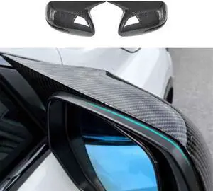 Yassdwbn For Honda Civic 9Th 2012-2015 Carbon Fiber Look Ox Horn Rear View Side Mirror Cover