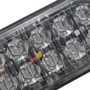 Acaigel 4Pcs Car Emergency Lamp Bars Flash Red 12 LED Flash Caution Strobe Light Bar