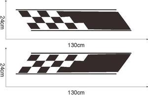 Acaigel Car SUV Door Stickers Decal Black Raceing Style Vinyl Film Deco Graphics 2Pcs