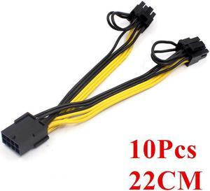 Acaigel 10 x New PCIE 8 pin Male to Dual PCI-E 6+2 pin Female GPU Power Cable Splitter