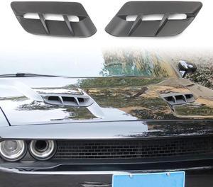 Furulu Black Hood Scoop Air Vent Inlet Decor Molding Cover for Dodge Challenger 2015-23